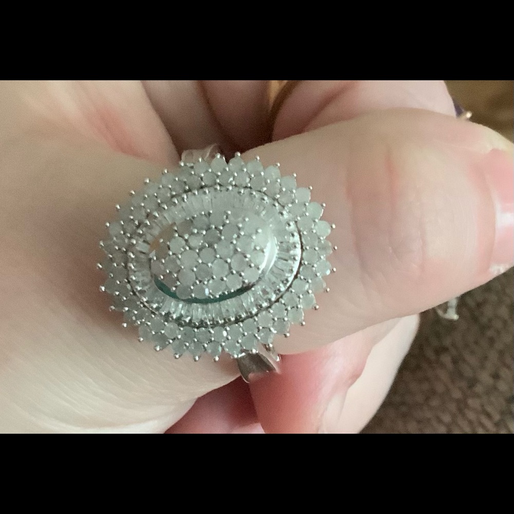 2 carat diamond ring in sterling silver